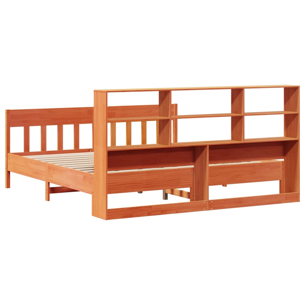 Bedframe zonder matras massief grenenhout wasbruin 200x200 cm is nu te koop bij PeponiXL, paradijselijk wonen!