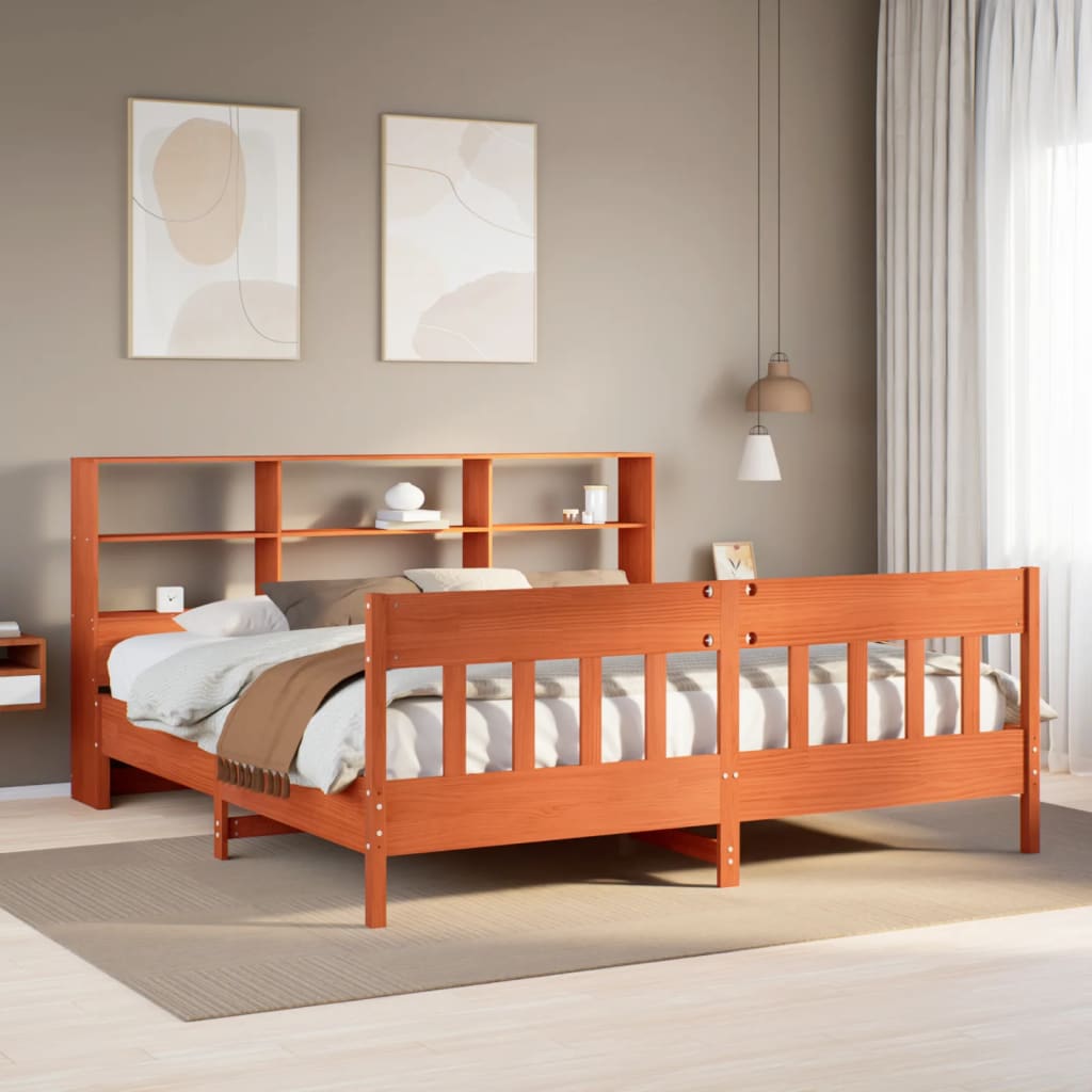 Bedframe zonder matras massief grenenhout wasbruin 180x200 cm is nu te koop bij PeponiXL, paradijselijk wonen!