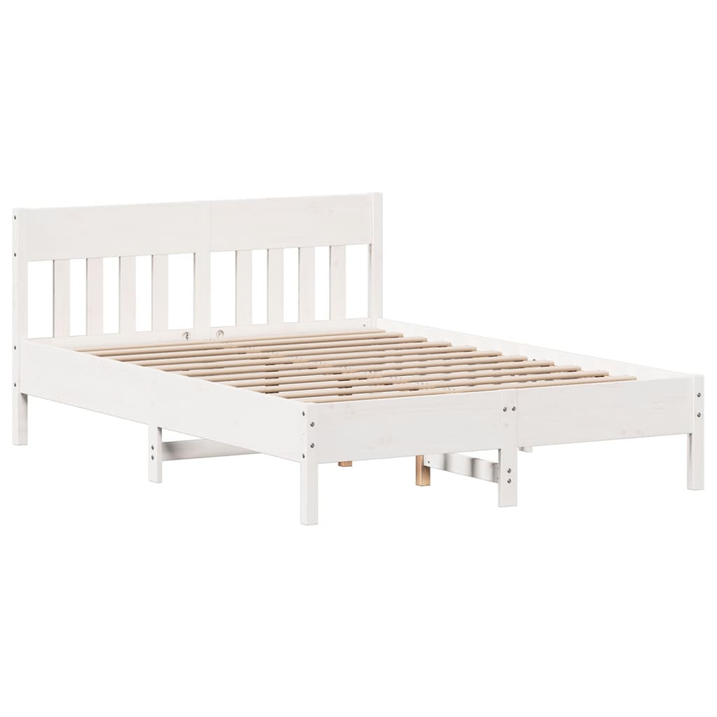 Bedframe zonder matras massief grenenhout wit 140x200 cm is nu te koop bij PeponiXL, paradijselijk wonen!