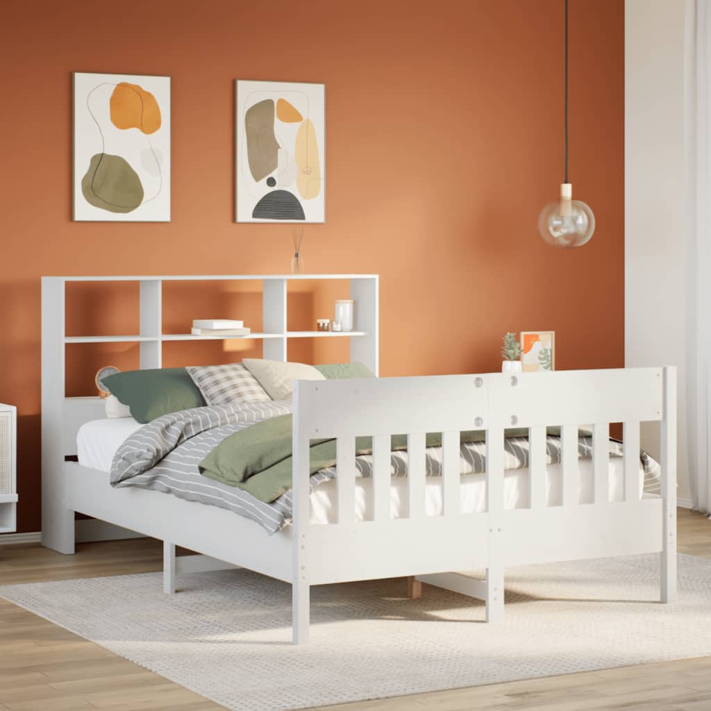 Bedframe zonder matras massief grenenhout wit 140x190 cm is nu te koop bij PeponiXL, paradijselijk wonen!