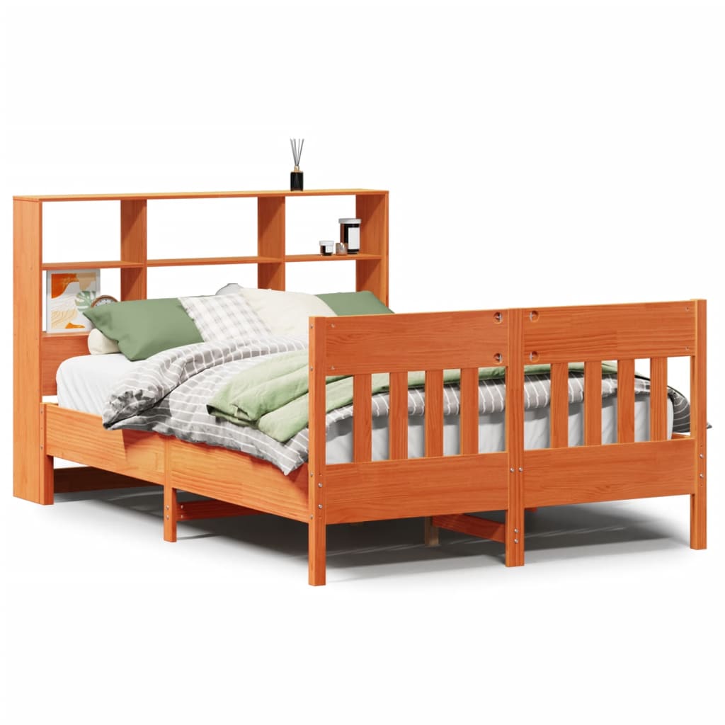 Bedframe zonder matras massief grenenhout wasbruin 135x190 cm is nu te koop bij PeponiXL, paradijselijk wonen!