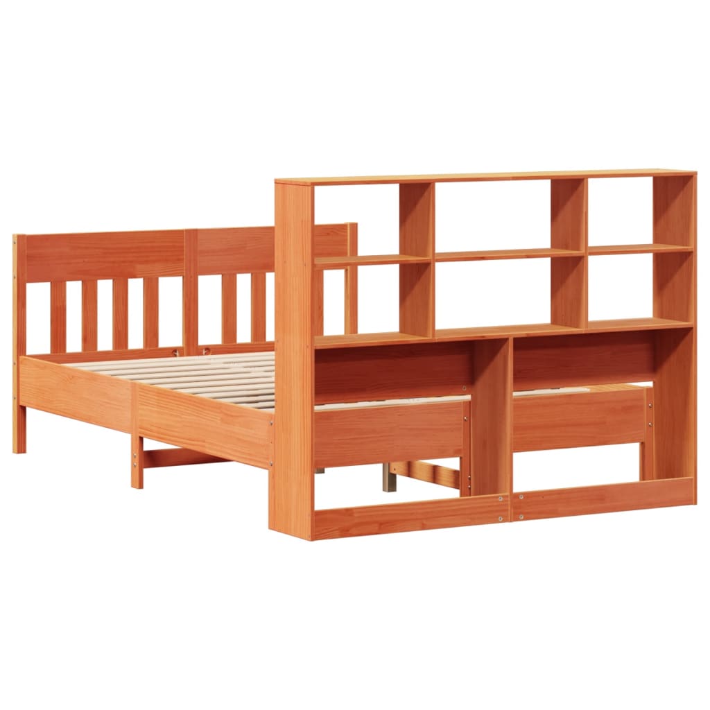 Bedframe zonder matras massief grenenhout wasbruin 135x190 cm is nu te koop bij PeponiXL, paradijselijk wonen!