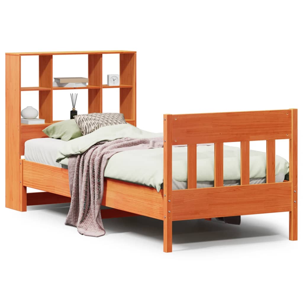 Bedframe zonder matras massief grenenhout wasbruin 75x190 cm is nu te koop bij PeponiXL, paradijselijk wonen!