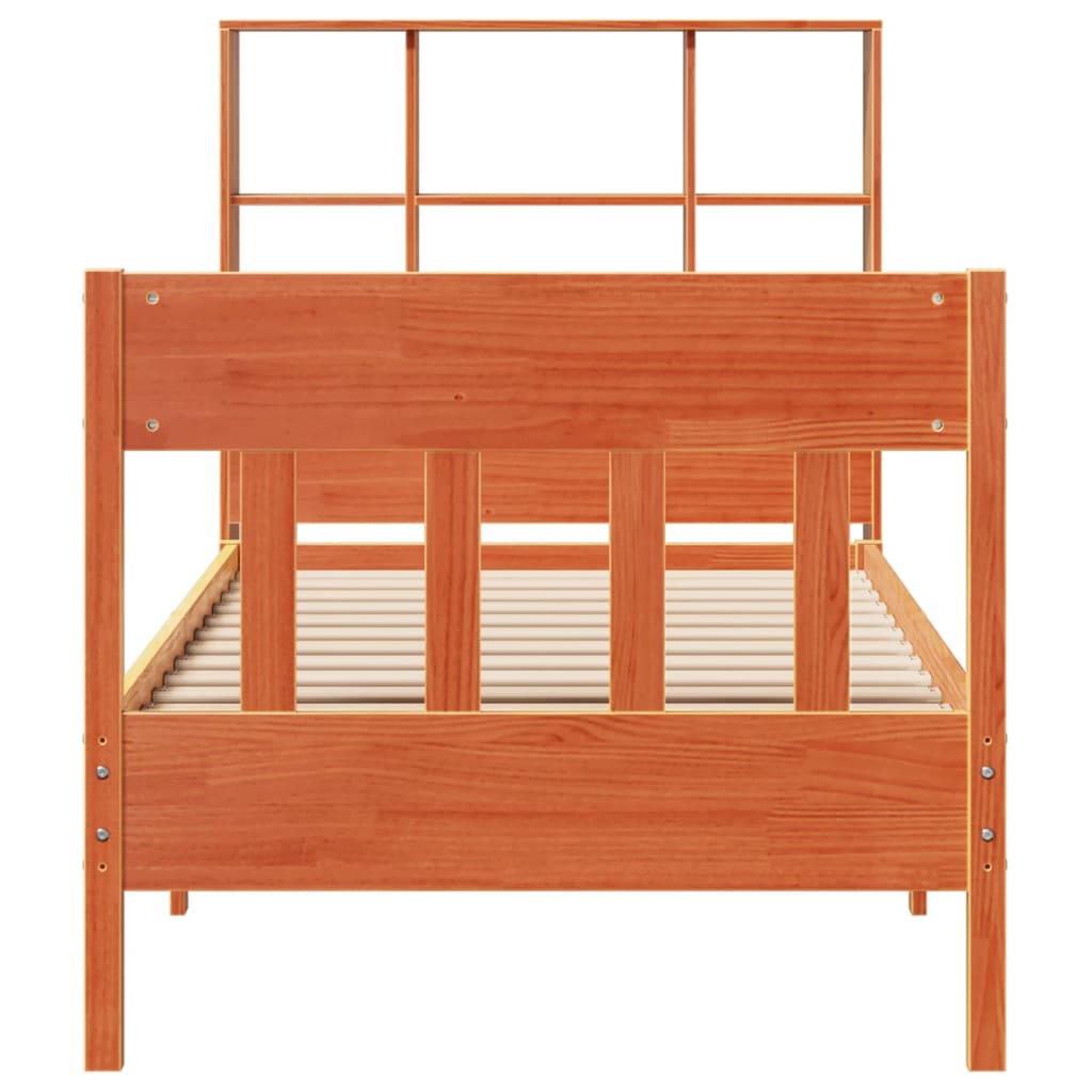 Bedframe zonder matras massief grenenhout wasbruin 75x190 cm is nu te koop bij PeponiXL, paradijselijk wonen!