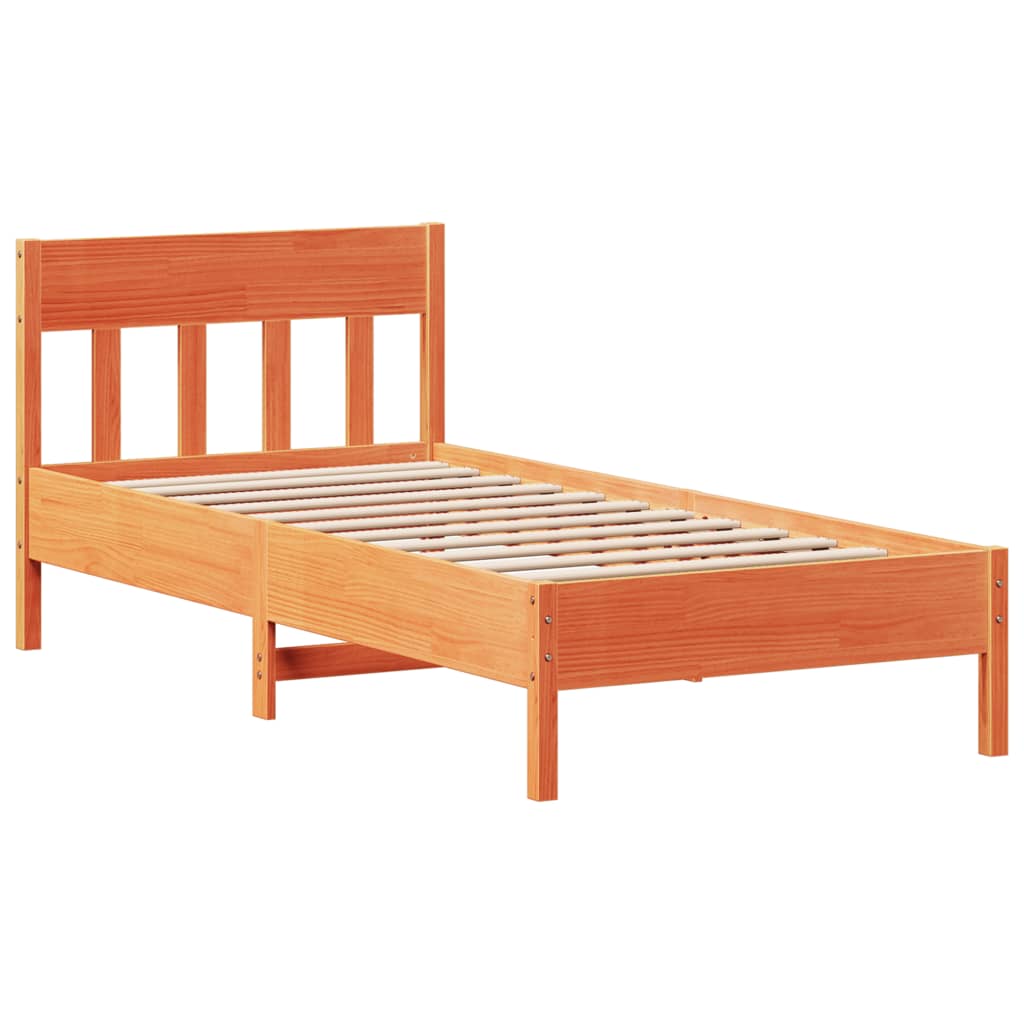 Bedframe zonder matras massief grenenhout wasbruin 75x190 cm is nu te koop bij PeponiXL, paradijselijk wonen!