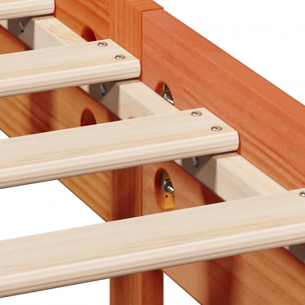 Bedframe zonder matras massief grenenhout wasbruin 75x190 cm is nu te koop bij PeponiXL, paradijselijk wonen!