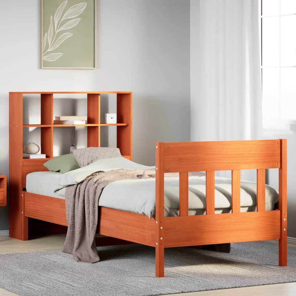 Bedframe zonder matras massief grenenhout wasbruin 75x190 cm is nu te koop bij PeponiXL, paradijselijk wonen!