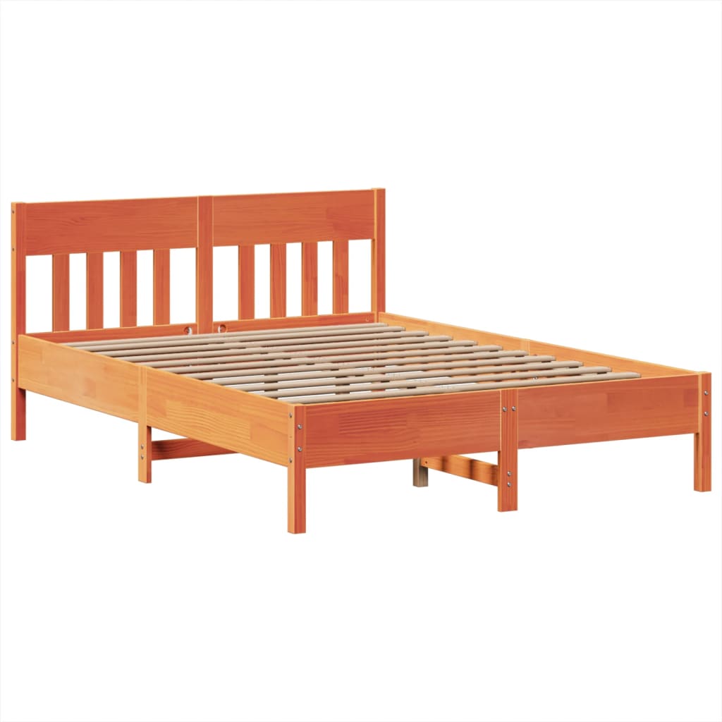 Bedframe zonder matras massief grenenhout wasbruin 160x200 cm is nu te koop bij PeponiXL, paradijselijk wonen!