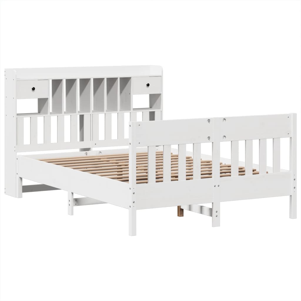 Bedframe zonder matras massief grenenhout wit 150x200 cm is nu te koop bij PeponiXL, paradijselijk wonen!
