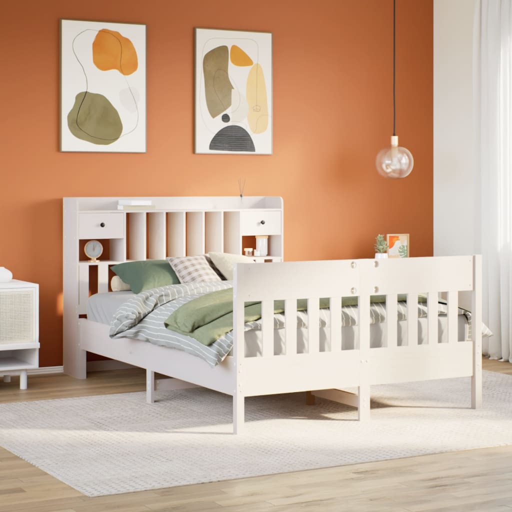 Bedframe zonder matras massief grenenhout wit 150x200 cm is nu te koop bij PeponiXL, paradijselijk wonen!