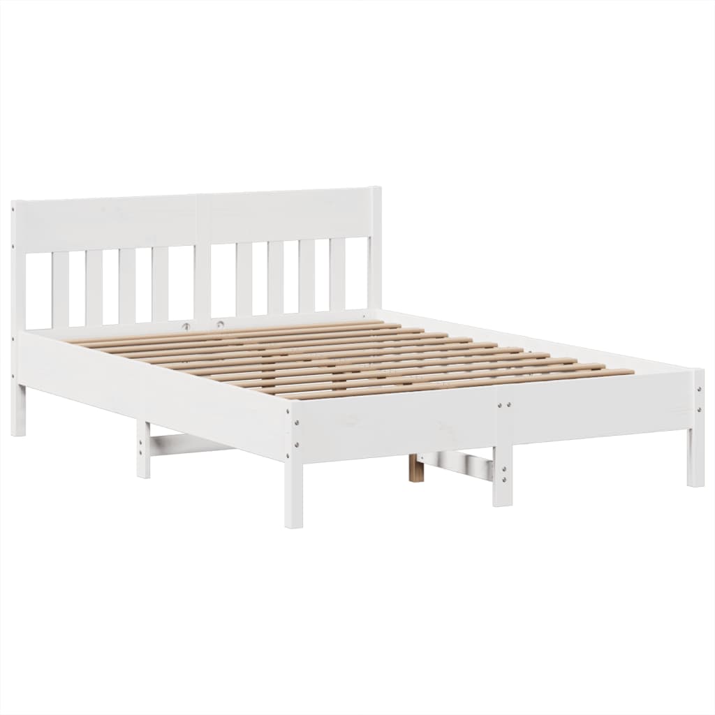 Bedframe zonder matras massief grenenhout wit 140x200 cm is nu te koop bij PeponiXL, paradijselijk wonen!
