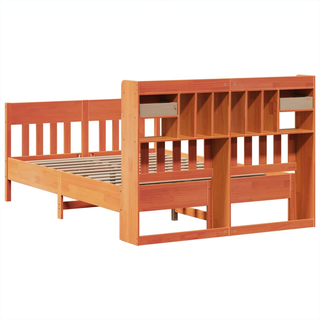 Bedframe zonder matras massief grenenhout wasbruin 140x200 cm is nu te koop bij PeponiXL, paradijselijk wonen!