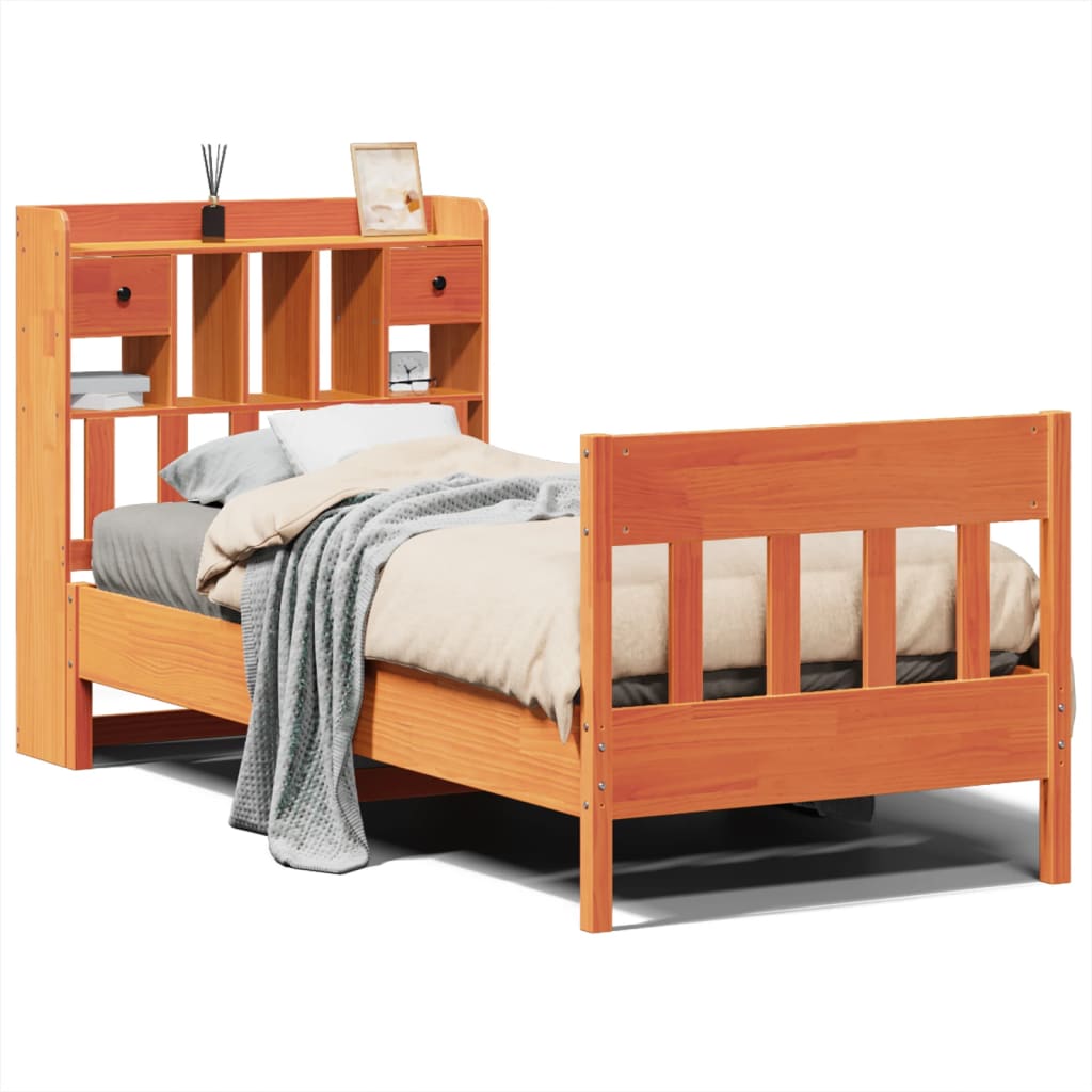 Bedframe zonder matras massief grenenhout wasbruin 100x200 cm is nu te koop bij PeponiXL, paradijselijk wonen!