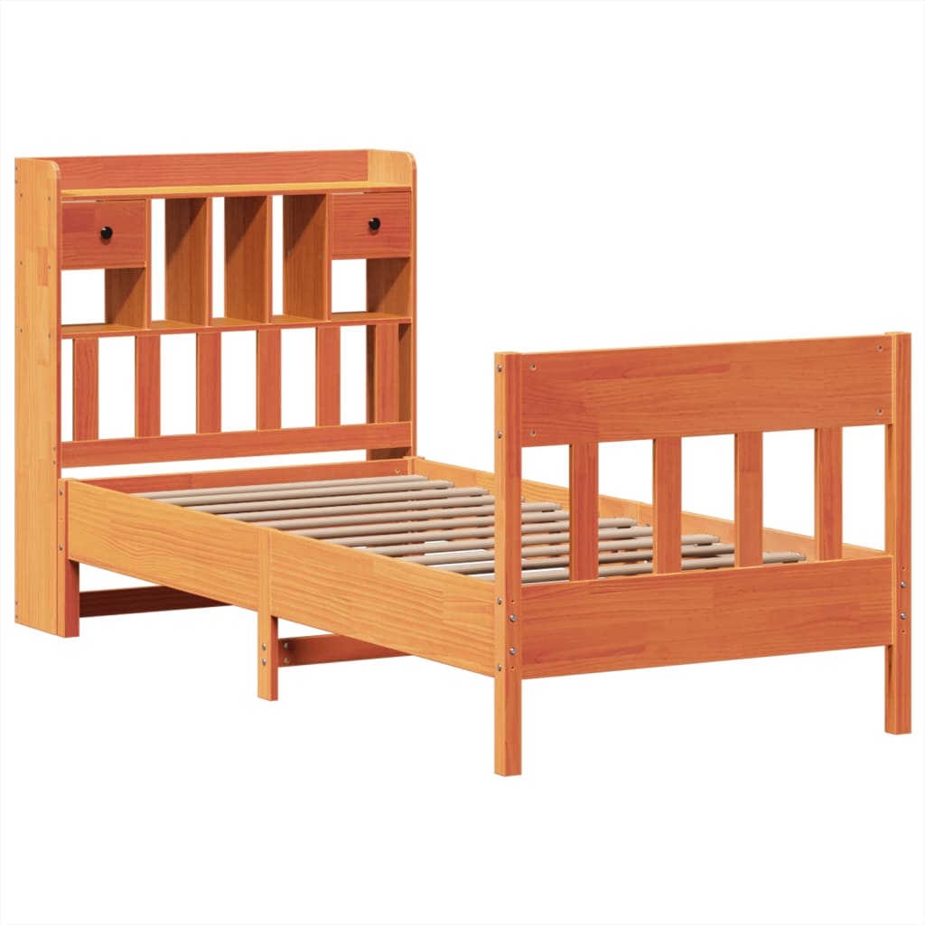Bedframe zonder matras massief grenenhout wasbruin 100x200 cm is nu te koop bij PeponiXL, paradijselijk wonen!
