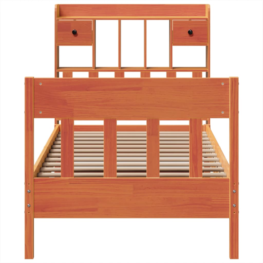 Bedframe zonder matras massief grenenhout wasbruin 100x200 cm is nu te koop bij PeponiXL, paradijselijk wonen!