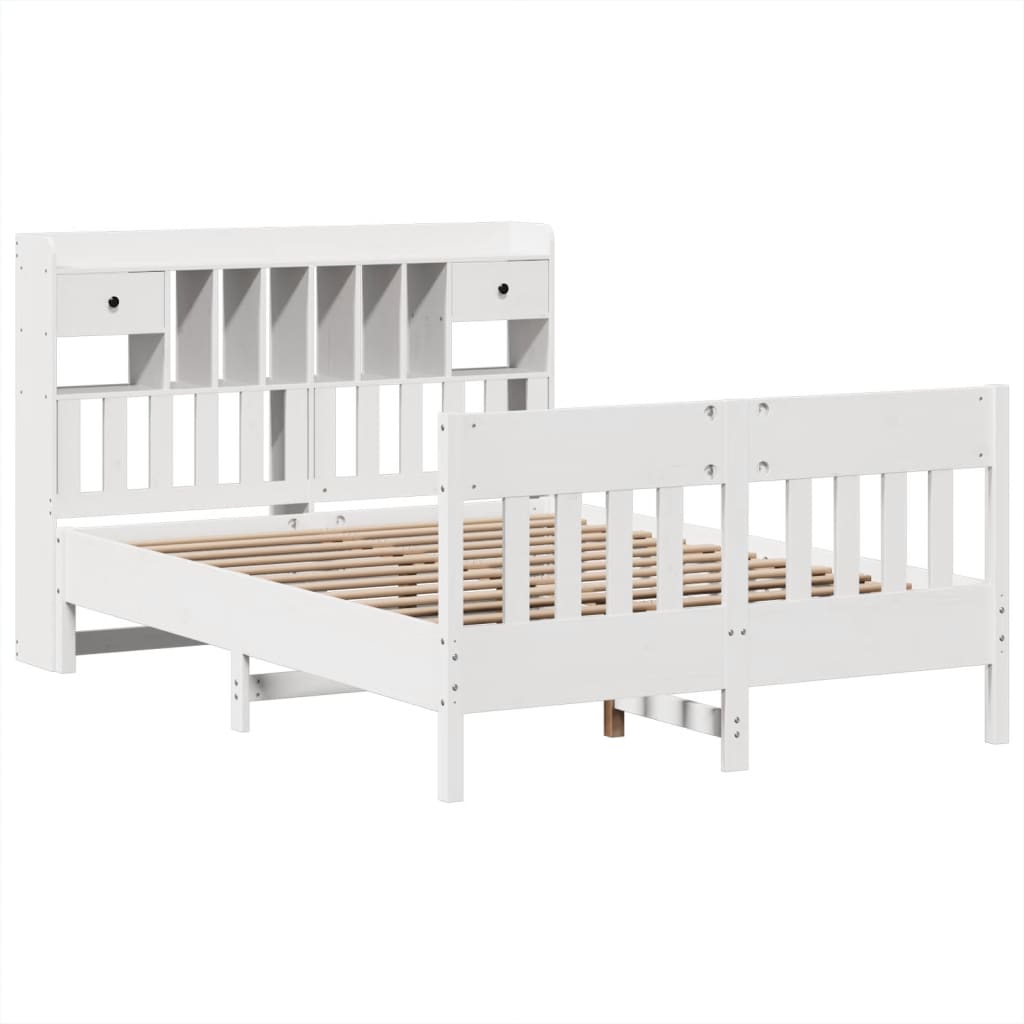 Bedframe zonder matras massief grenenhout wit 140x190 cm is nu te koop bij PeponiXL, paradijselijk wonen!