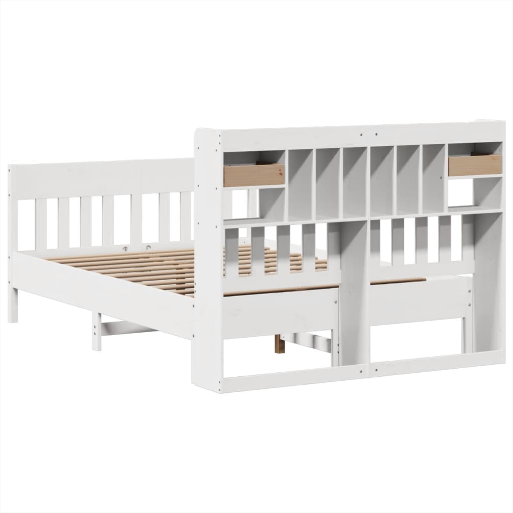 Bedframe zonder matras massief grenenhout wit 140x190 cm is nu te koop bij PeponiXL, paradijselijk wonen!