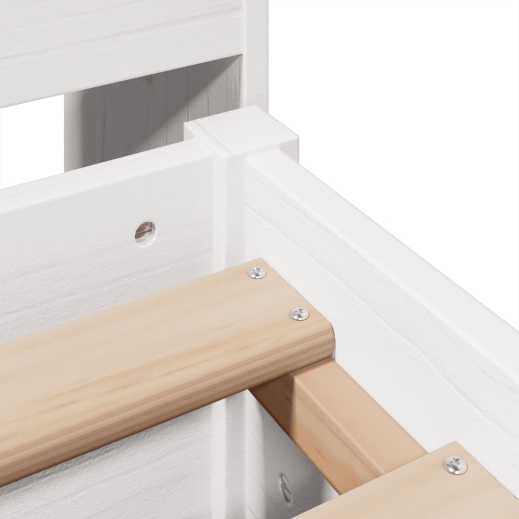 Bedframe zonder matras massief grenenhout wit 140x190 cm is nu te koop bij PeponiXL, paradijselijk wonen!