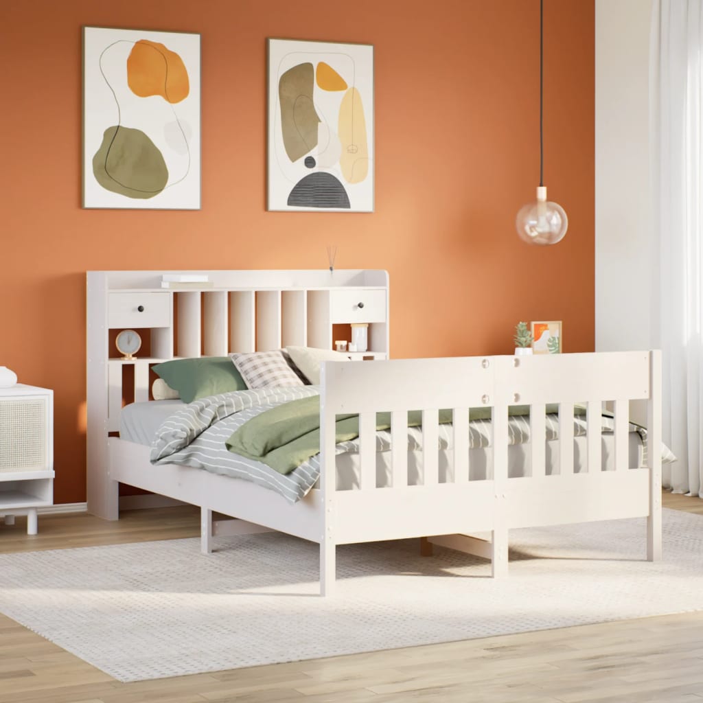Bedframe zonder matras massief grenenhout wit 140x190 cm is nu te koop bij PeponiXL, paradijselijk wonen!