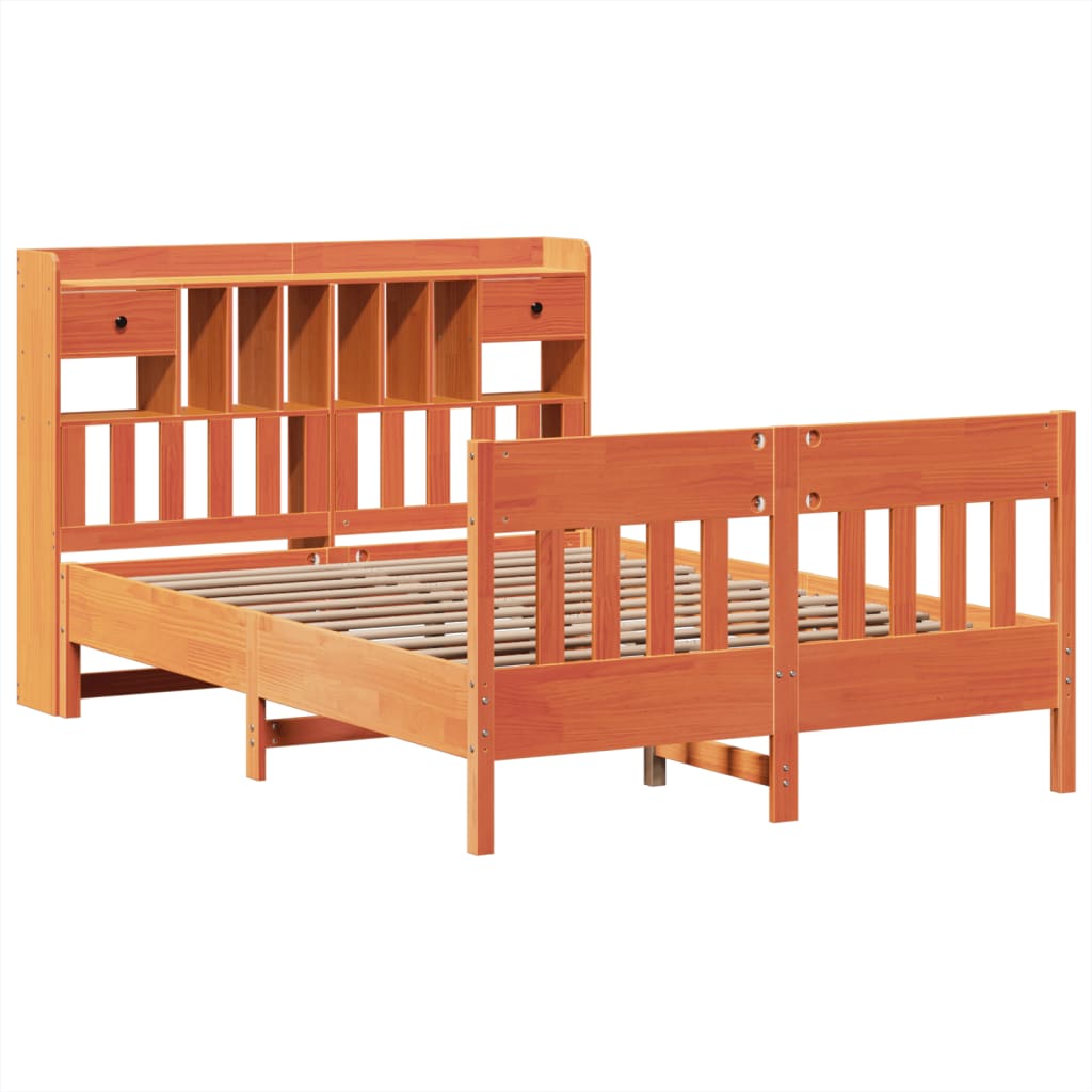 Bed met matras massief grenenhout wasbruin 140x190 cm is nu te koop bij PeponiXL, paradijselijk wonen!