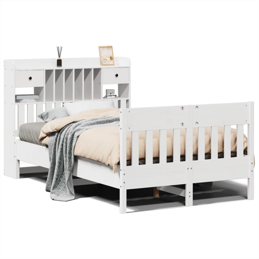 Bedframe zonder matras massief grenenhout wit 135x190 cm is nu te koop bij PeponiXL, paradijselijk wonen!