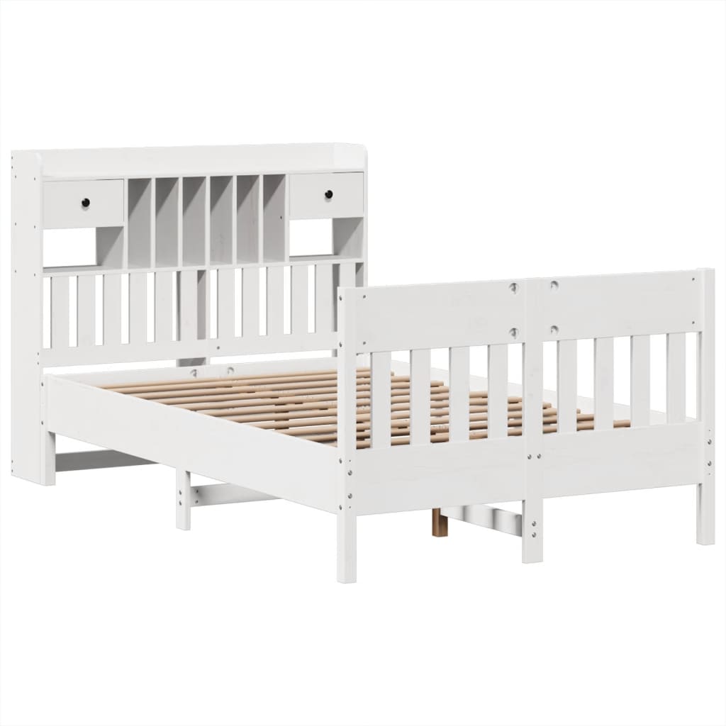 Bedframe zonder matras massief grenenhout wit 135x190 cm is nu te koop bij PeponiXL, paradijselijk wonen!