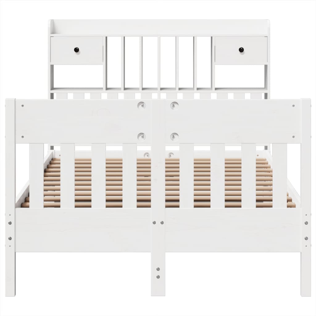Bedframe zonder matras massief grenenhout wit 135x190 cm is nu te koop bij PeponiXL, paradijselijk wonen!