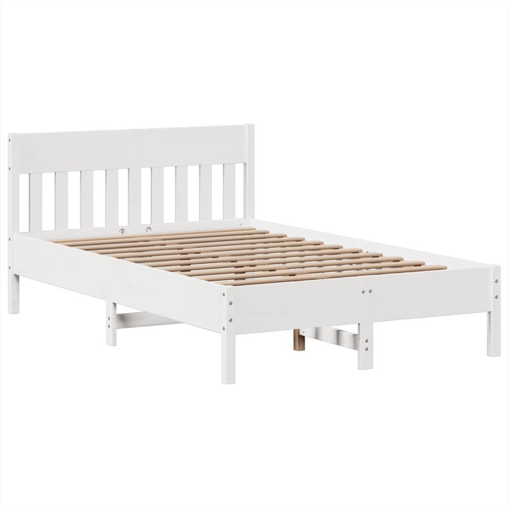 Bedframe zonder matras massief grenenhout wit 135x190 cm is nu te koop bij PeponiXL, paradijselijk wonen!