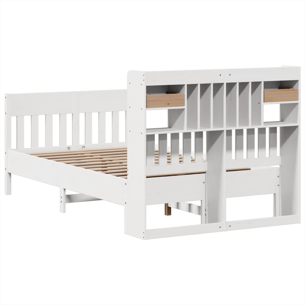 Bedframe zonder matras massief grenenhout wit 135x190 cm is nu te koop bij PeponiXL, paradijselijk wonen!