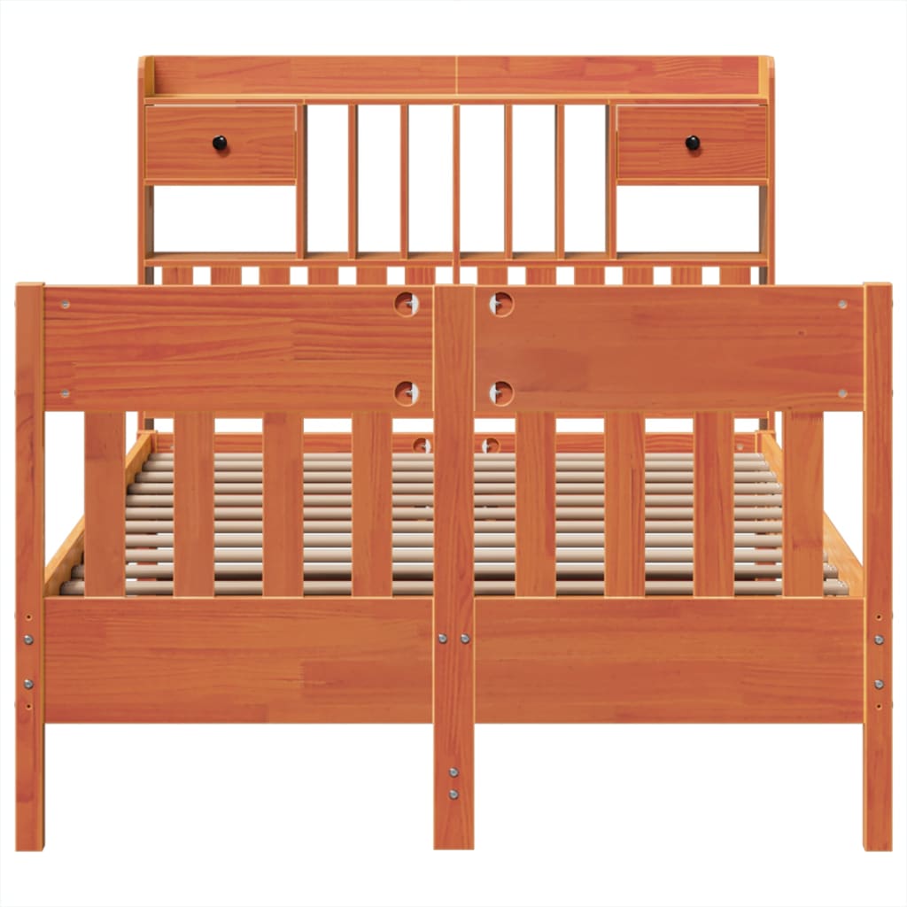 Bedframe zonder matras massief grenenhout wasbruin 135x190 cm is nu te koop bij PeponiXL, paradijselijk wonen!