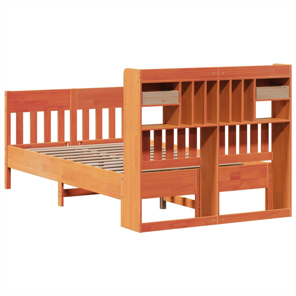 Bedframe zonder matras massief grenenhout wasbruin 135x190 cm is nu te koop bij PeponiXL, paradijselijk wonen!