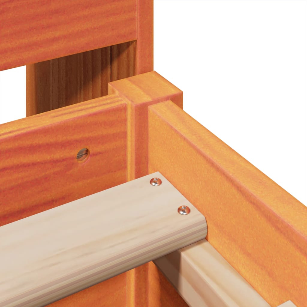 Bedframe zonder matras massief grenenhout wasbruin 135x190 cm is nu te koop bij PeponiXL, paradijselijk wonen!