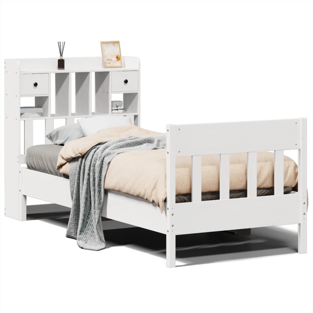 Bedframe zonder matras massief grenenhout wit 75x190 cm is nu te koop bij PeponiXL, paradijselijk wonen!