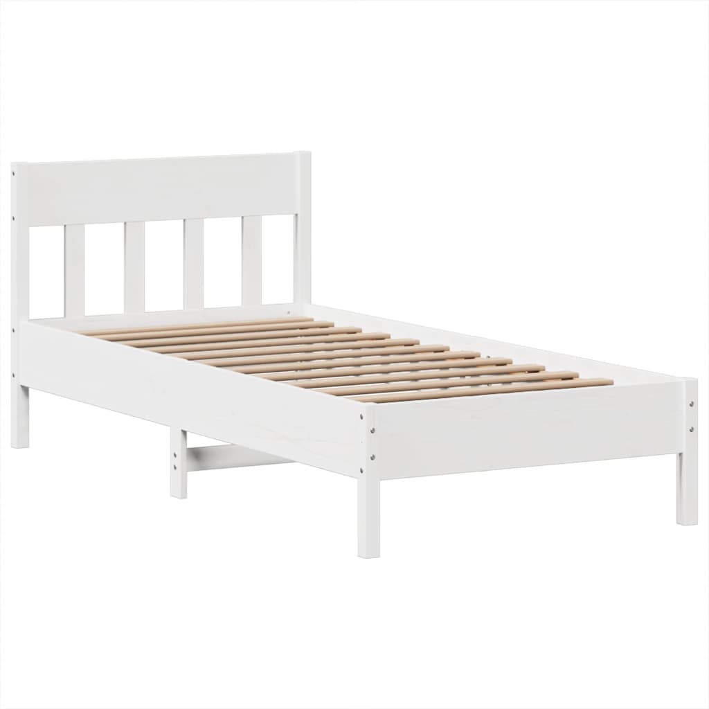 Bedframe zonder matras massief grenenhout wit 75x190 cm is nu te koop bij PeponiXL, paradijselijk wonen!