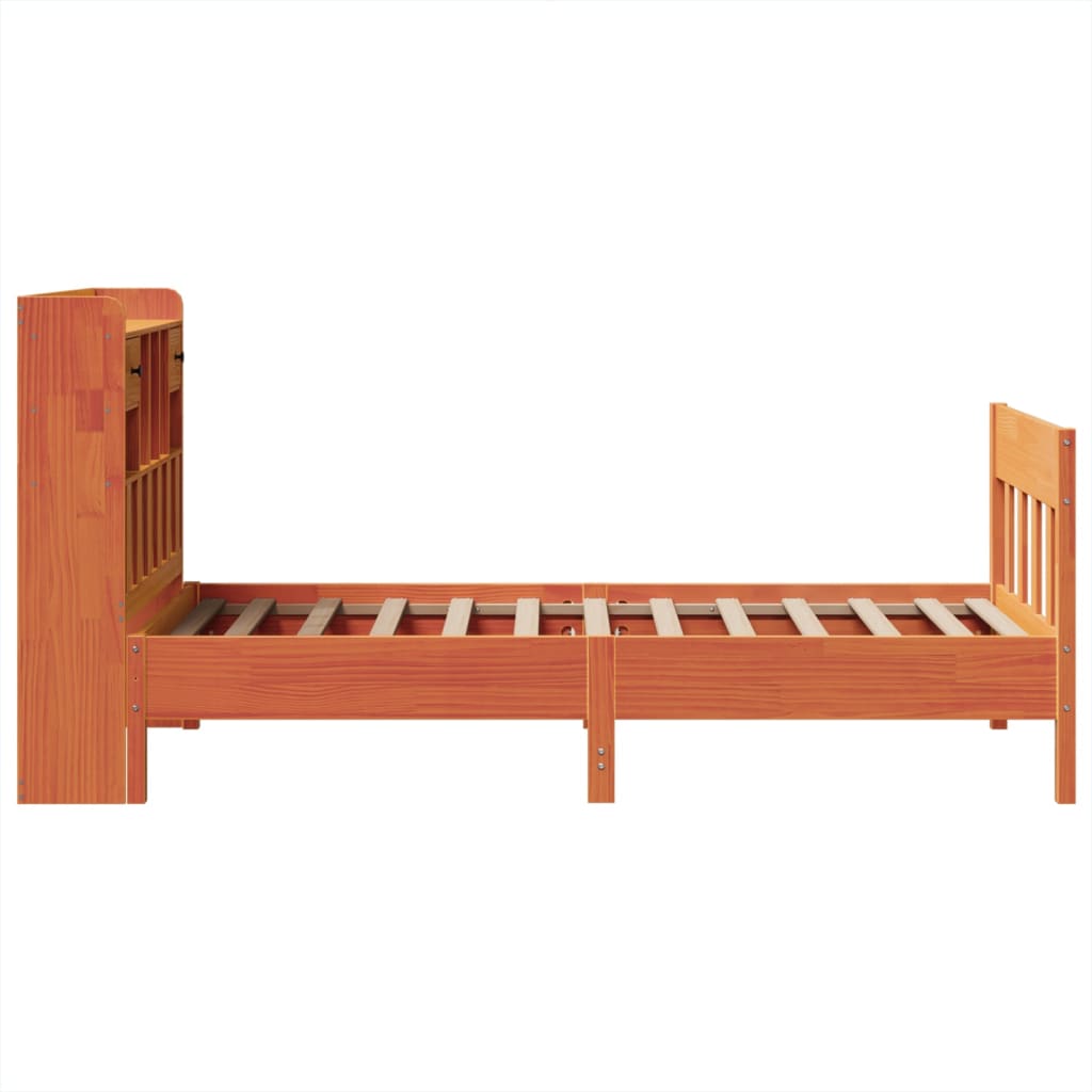 Bedframe zonder matras massief grenenhout wasbruin 75x190 cm is nu te koop bij PeponiXL, paradijselijk wonen!