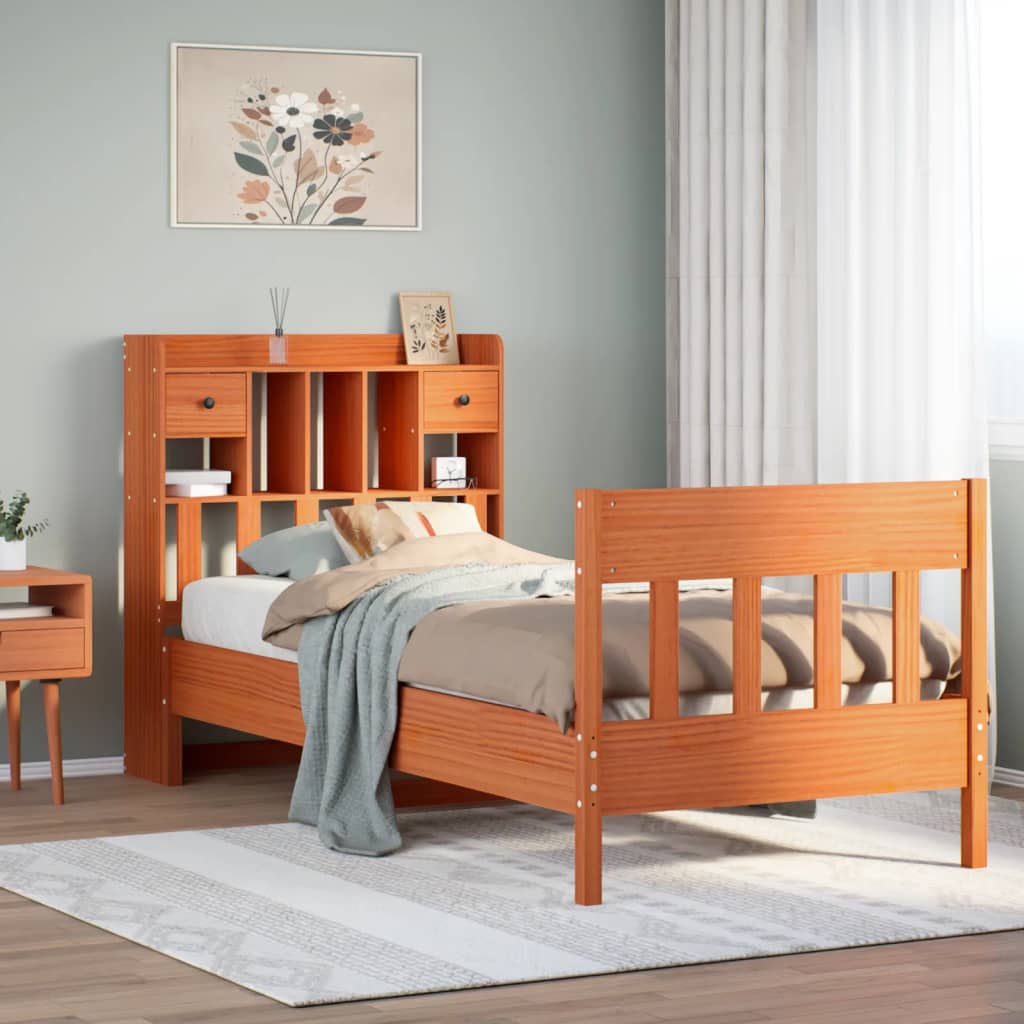 Bedframe zonder matras massief grenenhout wasbruin 75x190 cm is nu te koop bij PeponiXL, paradijselijk wonen!