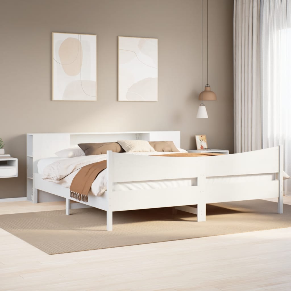 Bedframe zonder matras massief grenenhout wit 200x200 cm is nu te koop bij PeponiXL, paradijselijk wonen!