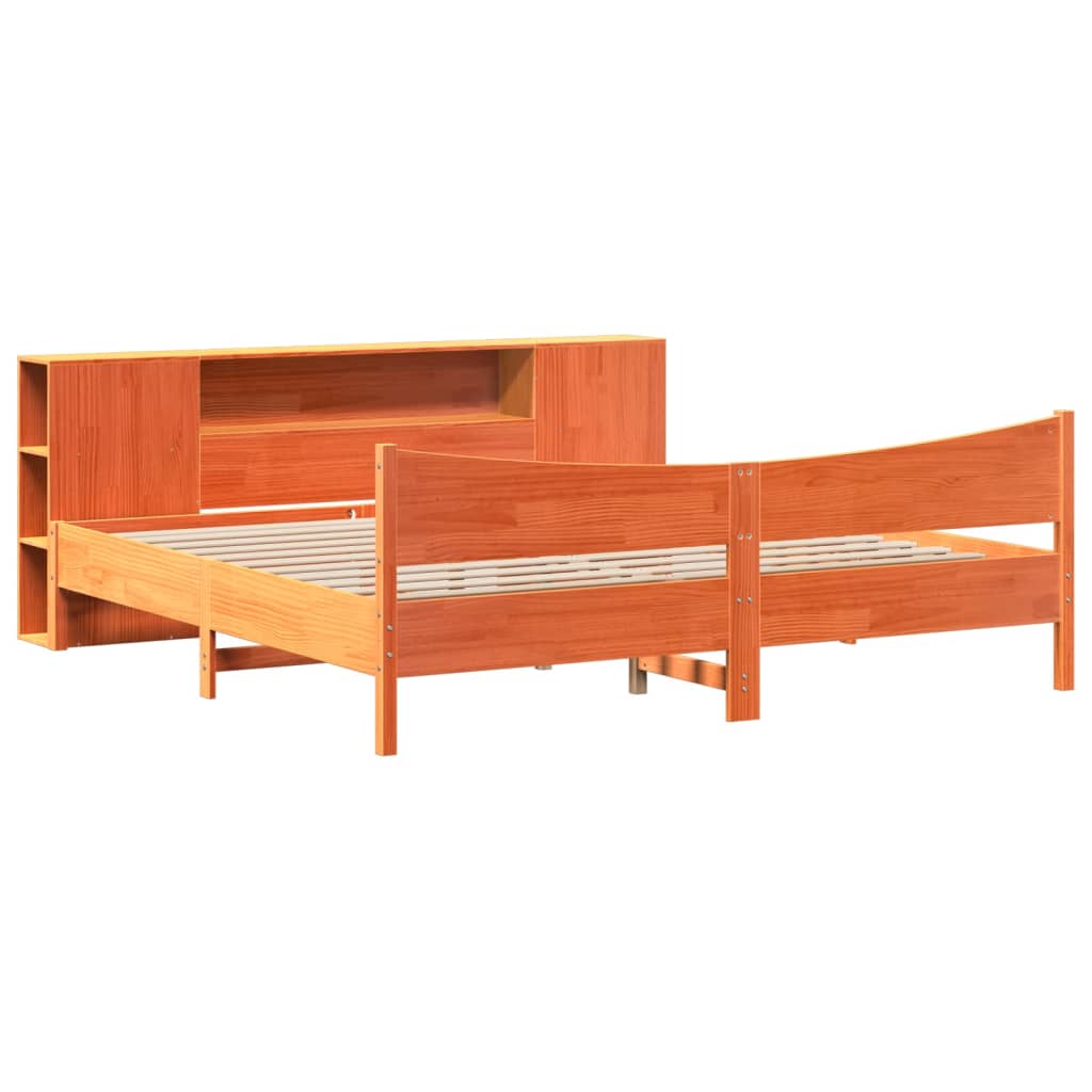 Bedframe zonder matras massief grenenhout wasbruin 200x200 cm is nu te koop bij PeponiXL, paradijselijk wonen!