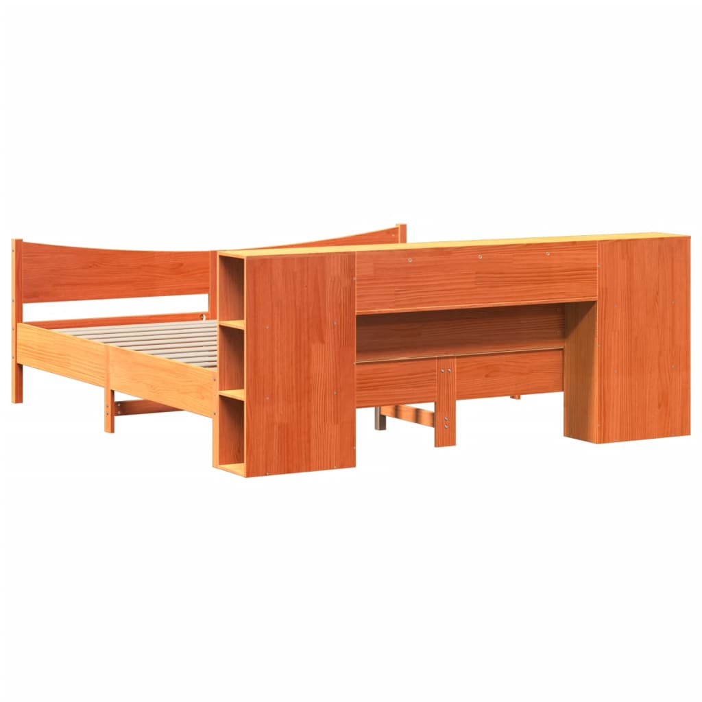 Bedframe zonder matras massief grenenhout wasbruin 200x200 cm is nu te koop bij PeponiXL, paradijselijk wonen!