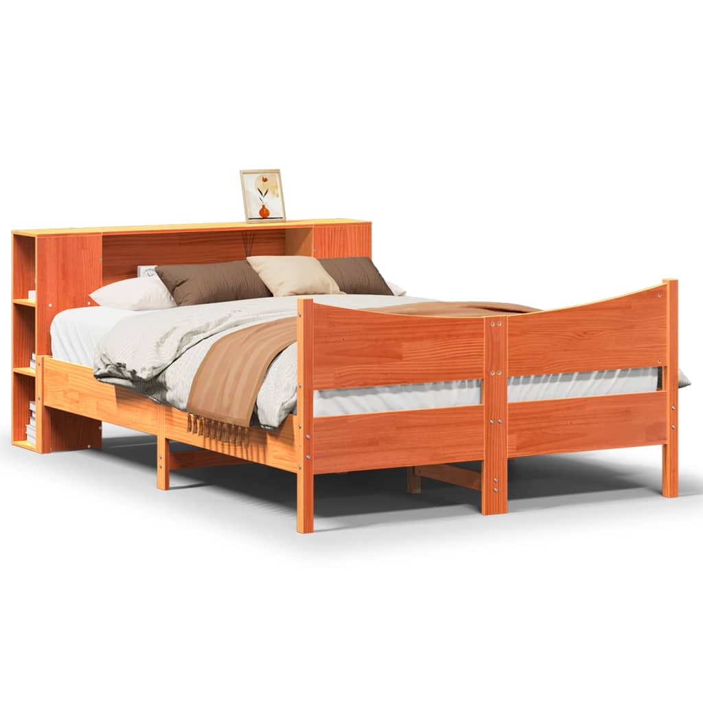 Bed met matras massief grenenhout wasbruin 140x190 cm is nu te koop bij PeponiXL, paradijselijk wonen!