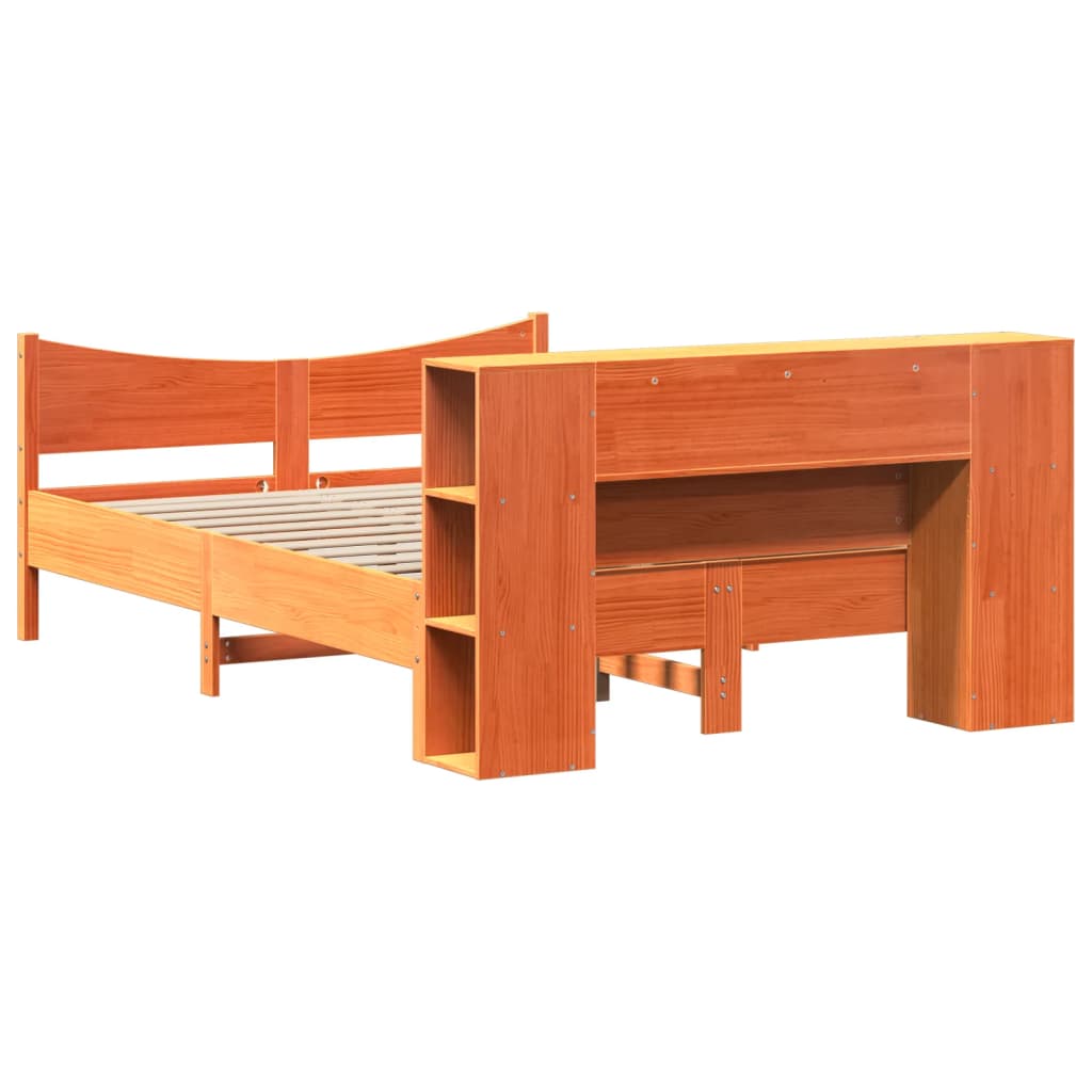 Bed met matras massief grenenhout wasbruin 140x190 cm is nu te koop bij PeponiXL, paradijselijk wonen!