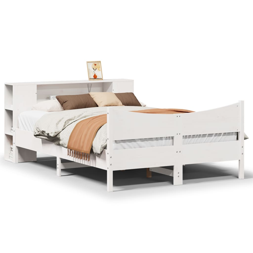 Bedframe zonder matras massief grenenhout wit 135x190 cm is nu te koop bij PeponiXL, paradijselijk wonen!