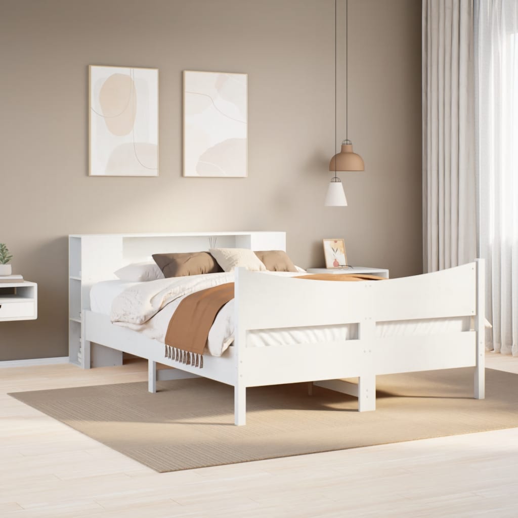 Bedframe zonder matras massief grenenhout wit 135x190 cm is nu te koop bij PeponiXL, paradijselijk wonen!