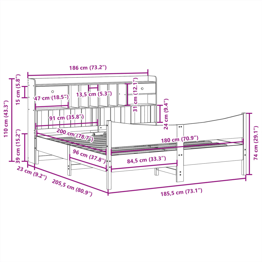 Bedframe zonder matras massief grenenhout wit 180x200 cm is nu te koop bij PeponiXL, paradijselijk wonen!