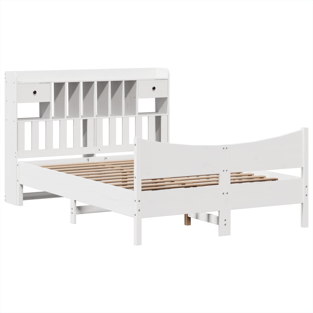 Bedframe zonder matras massief grenenhout wit 150x200 cm is nu te koop bij PeponiXL, paradijselijk wonen!