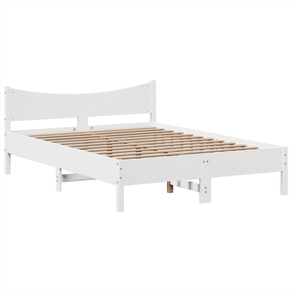 Bedframe zonder matras massief grenenhout wit 150x200 cm is nu te koop bij PeponiXL, paradijselijk wonen!