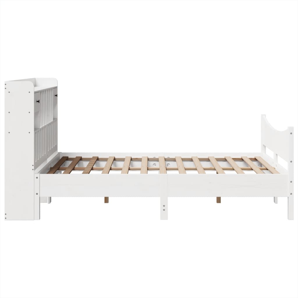 Bedframe zonder matras massief grenenhout wit 150x200 cm is nu te koop bij PeponiXL, paradijselijk wonen!
