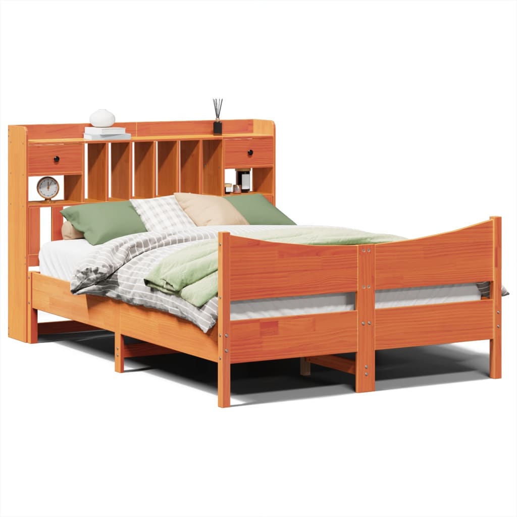 Bedframe zonder matras massief grenenhout wasbruin 140x200 cm is nu te koop bij PeponiXL, paradijselijk wonen!