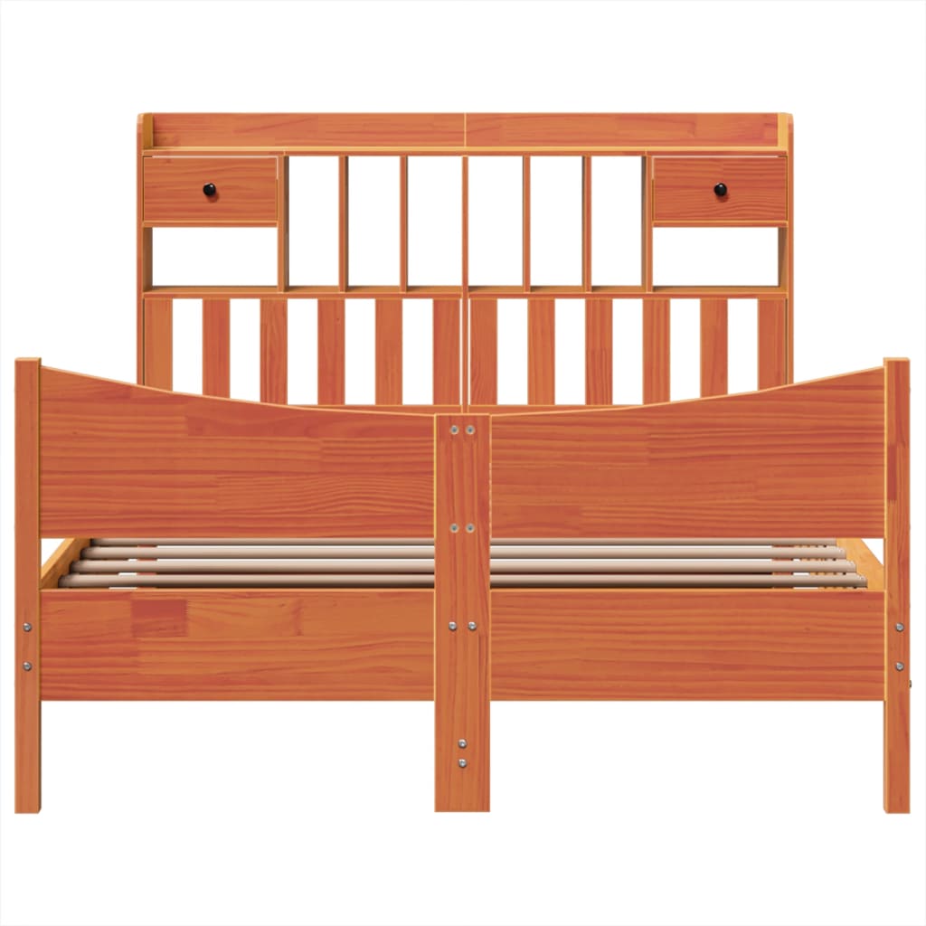 Bedframe zonder matras massief grenenhout wasbruin 140x200 cm is nu te koop bij PeponiXL, paradijselijk wonen!