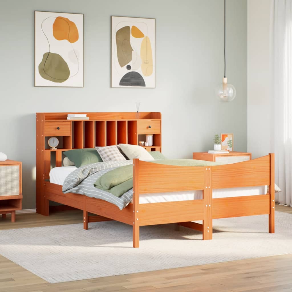 Bedframe zonder matras massief grenenhout wasbruin 140x200 cm is nu te koop bij PeponiXL, paradijselijk wonen!